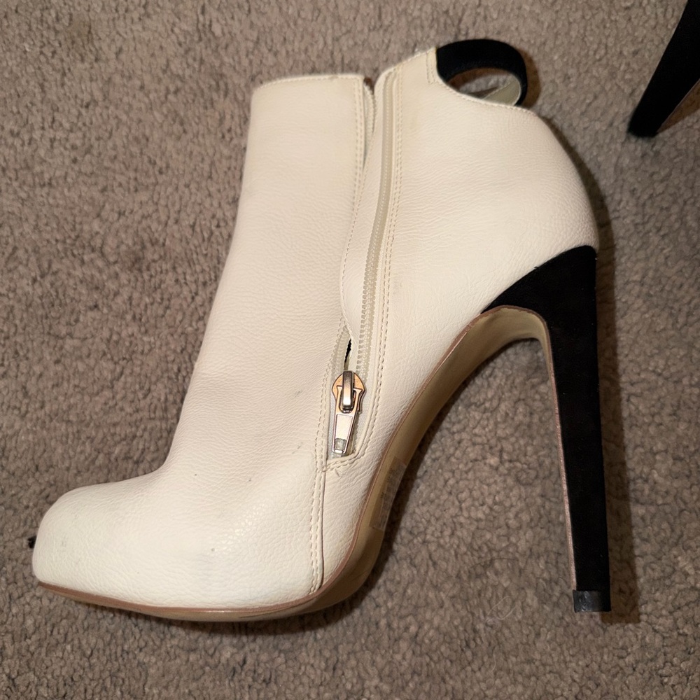 Express White and Black Ankle Booties